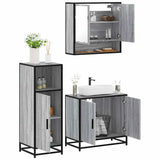 3 Piece Bathroom Furniture Set Grey Sonoma Engineered Wood 3300978