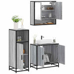 3 Piece Bathroom Furniture Set Grey Sonoma Engineered Wood 3300978