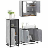 3 Piece Bathroom Furniture Set Grey Sonoma Engineered Wood 3300978