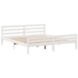 Bookcase Bed without Mattress White 180x200 cm Super King Solid Wood Pine 3322270