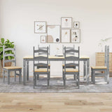 7 Piece Dining Set PANAMA Grey Solid Wood Pine 3345213