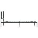 Metal Bed Frame without Mattress with Headboard Black 90x190cm 376316
