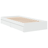 Bed Frame with Drawers without Mattress White 75x190 cm Small Single 3280713