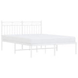 Metal Bed Frame without Mattress with Headboard White 135x190cm 373739