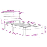 Bed Frame with Headboard without Mattress 90x190 cm Single 3306774