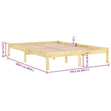 810027 Bed Frame without Mattress Solid Wood 160x200 cm