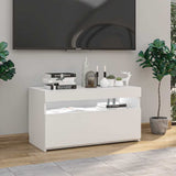 TV Cabinet with LED Lights High Gloss White 75x35x40 cm 804403
