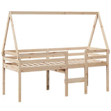 High Sleeper Bed without Mattress 90x190 cm Single Solid Wood Pine 3282098