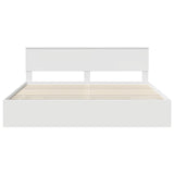 Bed Frame with Drawer White 200 x 200 cm Engineer Wood 3410672