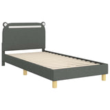 Children's Bed Frame with Headboard Dark Grey 90 x 190 cm 42011220