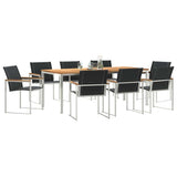Garden Dining Set 9 pcs Solid Acacia Wood and Stainless Steel 3334820