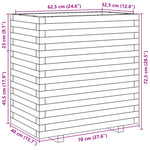 ZNTS Garden Planter 70x40x72.5 cm Solid Wood Pine 3282589