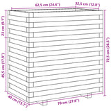 ZNTS Garden Planter 70x40x72.5 cm Solid Wood Pine 3282589