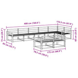 Outdoor Sofa Set 8 pcs White 408 x 172.5 x 73 cm 3386618