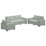 Sofa Set with Cushion 3 pcs Grey 220 x 78 x 84 cm Velvet 3324618
