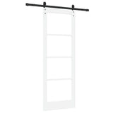 Sliding Door ORKDAL White 78 x 211 cm Solid Pine Wood and Glass 3331938