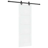 Sliding Door White and Black 73.5 x 211 cm Solid Pine Wood 3333497