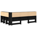 Storage Headboard with Shelf Black Oak 207.5 x 137.5 x 76.5 cm 3335534