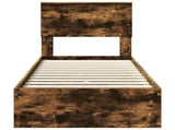 Storage Bed with Drawer Smoked Oak 75 x 190 cm Engineered Wood 3410851