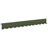 Lawn Edging 10 pcs 102 x 10 x 4 cm Steel Olive Green 8008751