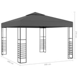 Garden Marquee with LED String Lights 3x3 m Anthracite 3070306