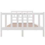 3101329 Bed Frame without Mattress White Solid Wood 140x190 cm