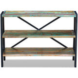 Side Table Multicolour Reclaimed wood and steel Small 243274