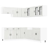 11 Piece Kitchen Cabinet Set Porto Gloss White Engineered Wood 3314933