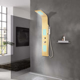 Shower Panel System Stainless Steel 201 Gold Curved 147716