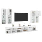 7 Piece TV Wall Cabinet Set with LED Lights White 3216778