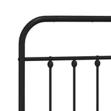 Metal Bed Frame without Mattress with Footboard Black 135x190cm 352595
