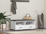 Hall Bench White 80 x 38 x 46 cm Engineered Wood and Fabric 891456