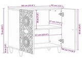 Storage Sideboard Brown 60 x 33.5 x 75 cm Solid Mango Wood 4018334