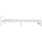 Bed Frame without Mattress White Solid Pine Wood 90x200 cm 321998