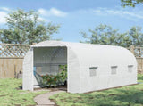 4.5 x 2 x 2 m Polytunnel Greenhouse, Walk-in Green House for Garden with Mesh Windows, Galvanised T3398P315848