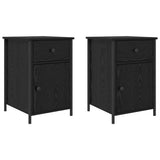 Bedside Cabinet 2 pcs Black Oak 40 x 42 x 60 cm Engineered Wood 875785