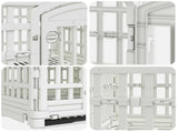 4 Panel Dog Playpen 122 x 106.5 x 82 cm Plastic White Foldable 42027215