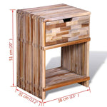 ZNTS Nightstand with Drawer Reclaimed Teak Wood 241715
