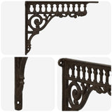 Wall Shelf Brackets 12 pcs Antique Brown 27.5 x 23 x 4 cm Steel 42038805