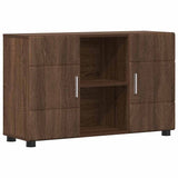 Sideboard with Shelf FLORIN Brown Oak 88.5 x 30.5 x 55.5 cm 880298