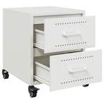 ZNTS Bedside Cabinets 2 pcs White 36x39x43.5 cm Steel 846637