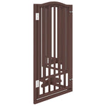 Dog Gate with Door Foldable 6 Panels Brown Oak 300 cm Poplar Wood 352231