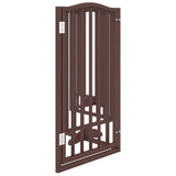 Dog Gate with Door Foldable 6 Panels Brown Oak 300 cm Poplar Wood 352231