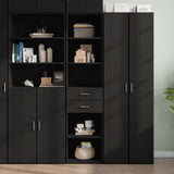 Highboard Black Engineered wood 185 cm tall Storage Highboard 3281449