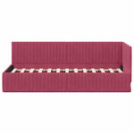 Corner Bed Frame with Headboard Wine red 80 x 200 cm Velvet 42016250