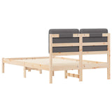 Bed Frame with Upholstered Headboard Dark Grey 120 x 190 cm 877995