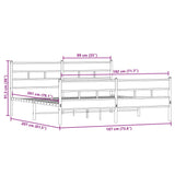 Metal Bed Frame without Mattress Smoked Oak 180x200 cm Super King 3308466