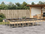 13 Piece Garden Dining Set with Cushions Mix Beige Poly Rattan 3211308