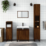 ZNTS 3 Piece Bathroom Cabinet Set Brown Oak Engineered Wood 3187804