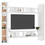 ZNTS 8 Piece TV Cabinet Set White Engineered Wood 3078651